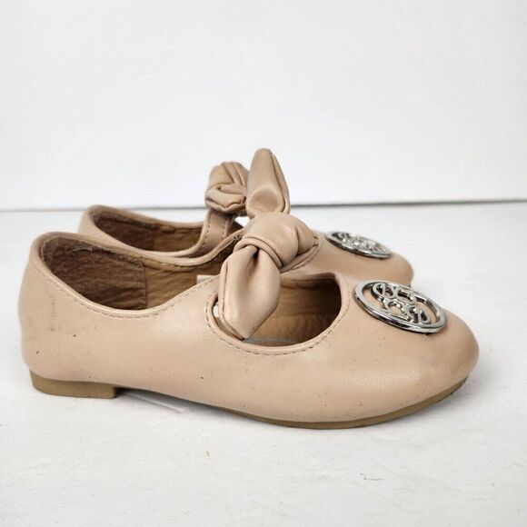 Bebe Girls Pink Ballet Flats Logo Shoes Slip On Infant Toddler Girls size 6 - Picture 5 of 8